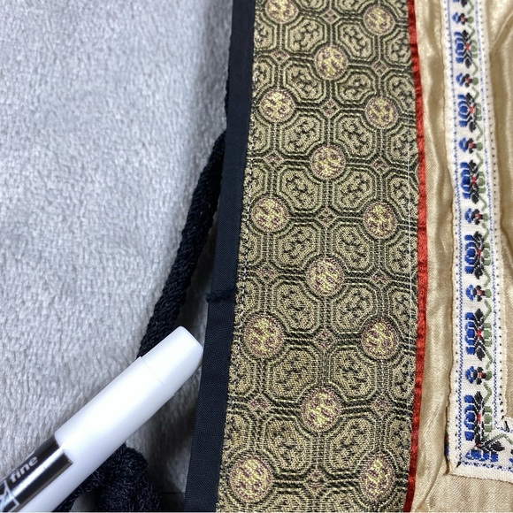 Vintage Miss Joann California Knit Apron Bib Fair Isle Floral Embroidered Dress - Picture 3 of 12